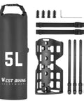 5L Waterproof Bike Fork Bag For Mountain And Road Bikes Front Pannier Dry Bag With Roll Top Closure TPU Bracket Kit