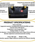 Control panel of High Precision 3D Print Filament Extruder With Auto Coil Winder And 400C Max Heat for precise adjustments.