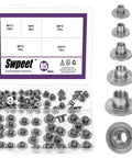 Heavy Gauge Carbon Steel Tee Nut Assortment Kit Including 85 Pieces In Five Core M4 Through M10 Threads for woodworking projects.