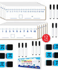 12 Pack Double-Sided Dry Erase Number Line Whiteboards Set 4x12 Inches For Students Classroom Math Manipulatives Must Haves