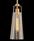 Gold Glass Pendant Light Set Of 3 With Crackle Glass Shades, showing single pendant with gold finish and crackled glass detail.