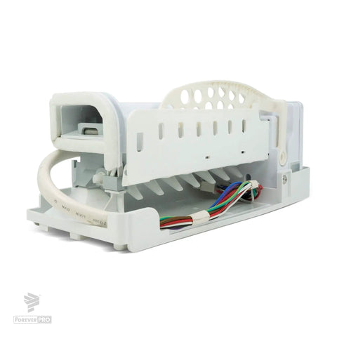 Replacement Ice Maker Assembly DA97-05422A for Samsung Fridges, side angle view showing wiring and durable design