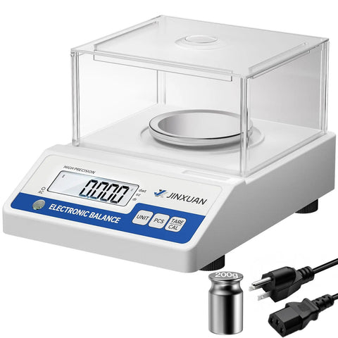 Milligram Scale 0.001g Accuracy, 500g Digital Analytical Balance with Windshield, LCD Display, 200g Calibration Weight