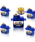 5 Pack 9G Micro Servo With 360 Degree Continuous Rotation And Metal Gear MG90 Mini Servo for RC vehicles and Arduino projects.