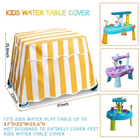 Kids Water Table Cover Fits Step2 Rain Showers Splash Pond Outdoor Dustproof Water Repellent Anti UV Patio Cover with dimensions