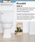 Side Mounted Manual Bidet Attachment With Adjustable Sprayer And Water Pressure, Ultra Thin Profile Toilet Seat Add On, Chrome Finish