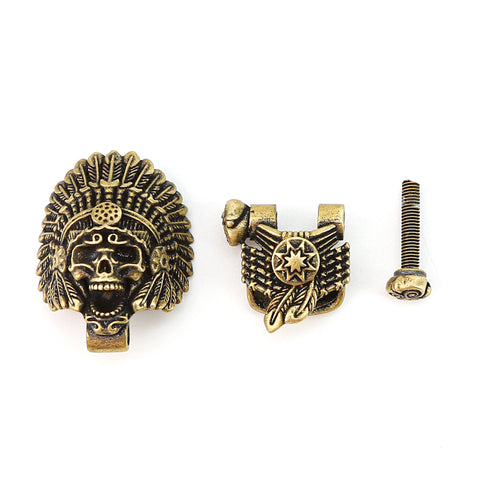Antique bronze skeleton design brass paracord buckles shackles for EDC braided rope locking bracelet DIY crafts accessories making gift.