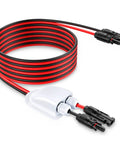 Solar Extension Cable Kit 10AWG With Dual Entry Gland And Male And Female Connectors Preassembled 10 Ft Wire coiled view