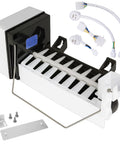 Upgraded 4317943 Refrigerator Ice Maker Assembly Replacement for Multiple Major Brands with parts and wires visible