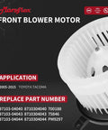 Front Blower Motor For Toyota Tacoma 2005 Through 2015 Replacement Fan OE 700188 75846 PM9297 87103 04040 Easy Install