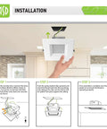 Hand installing 12 Pack 6 Inch LED Square Recessed Lights With Integrated Junction Box 3000K Warm White 15W 950LM Dimmable