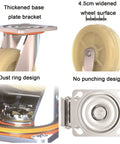 Heavy Duty Swivel Caster Wheels With Brakes For Furniture And Workbenches, close-up of nylon wheel and galvanized bracket design