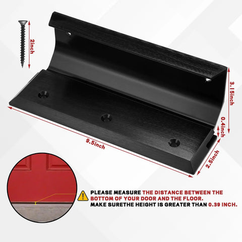 Two Pack Heavy Duty Door Brace Lock For French And Standard Doors Night Safe Barricade Security Bar Iron Construction In Black
