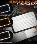 Big Full Page Magnifier With Light 7.3x4.4 Inch Lens, 48 LED Cold And Warm Illumination, 3 lighting modes for reading