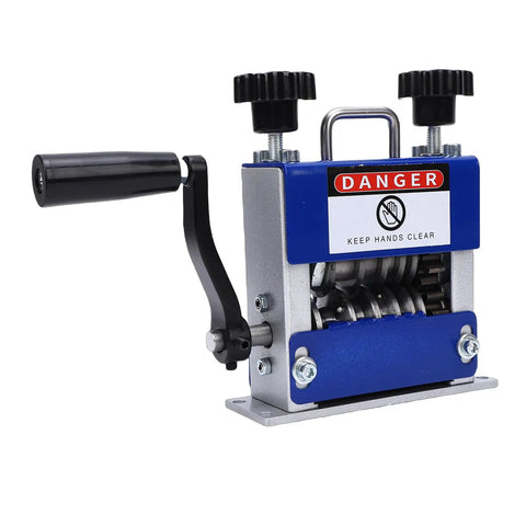 Essential Versatile Electrical Wire Stripping Machine With Spare Cutting Head Supports Hand Crank Or Drill Drive operation side view.