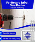 50 Pack Drywall Cutting Bits One Eighth Inch Spiral Saw Tip High Speed Steel Guide Point Drill Bits in use on gypsum board.