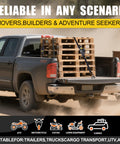 Heavy Duty 1 Inch By 10 Foot Retractable Ratchet Straps Set securing pallets on truck bed