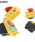 Emergency Stop Pushbutton Switch For 110V Lathe Parts With Electromagnetic Switch 5 Pins IP54 Built Tough For CJ 0618 And Other Machines