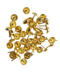 Top Shelf 200 Pack Gold Upholstery Tacks and Furniture Nails Delivering a Badass Glow for Sofas Chairs Beds and DIY Home Decor Projects in Rock Solid 7/16 Inch Dimensions That Truly Hit The Spot Today - set of shiny gold nails.