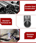 15 Pcs 1-1/4 Inch Seamless Steel Pipe Fittings Handrail Elbows 90 Degree Weldable Butt Weld Schedule 40 Iron Fittings