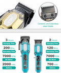 Cordless Barber Clipper And Trimmer Set For Men With 10 Guide Combs USB Rechargeable LED Display And Precise Cutting