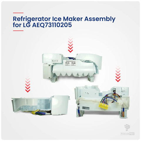 Ice Maker Assembly Kit For LG Refrigerator AEQ73110205 Compatible Replacement Parts DIY Friendly Repair Solution Fits AEQ72910401 AEQ72910404 AEQ72910405 Durable OEM Style Aluminum Mesh Filter Ready To Install