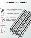 Stainless steel rollers for 2 Pack Light Duty Roller Conveyor Built To Take A Beating With A Rust Proof Galvanized Shell That Rolls Smooth As Silk For Moving Cargo Across Rough Warehouse Floors Or Busy Dock Bays.