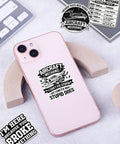 12 Piece Aircraft Mechanic Stickers Pack Dope Aviation Decals For Planes And Maintenance Techs on phone and keyboard.