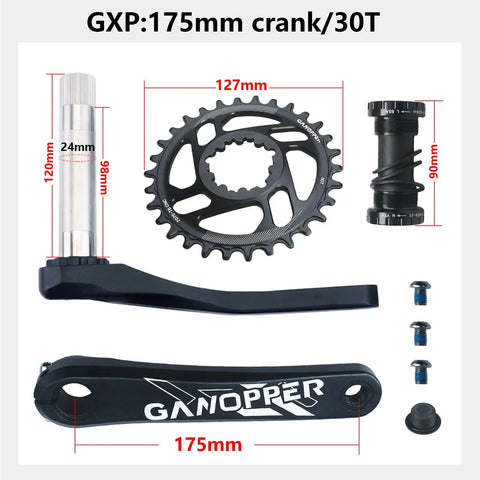 175Mm MTB Crankset With 30T Narrow Wide 104 BCD Chainring 50Mm Chainline 68 Or 73Mm Bottom Bracket Fits 9 10 11 12 Speed