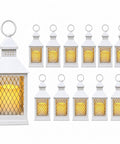 Farmhouse 12 Piece Lantern Set With 10 Inch Decor Lanterns Flameless LED Candles And 5 Hour Timers Weather Resistant White Indoor Outdoor Lantern Lighting For Wedding Decor And Home Use Cozy Rustic Vibe For Patio Tables And More
