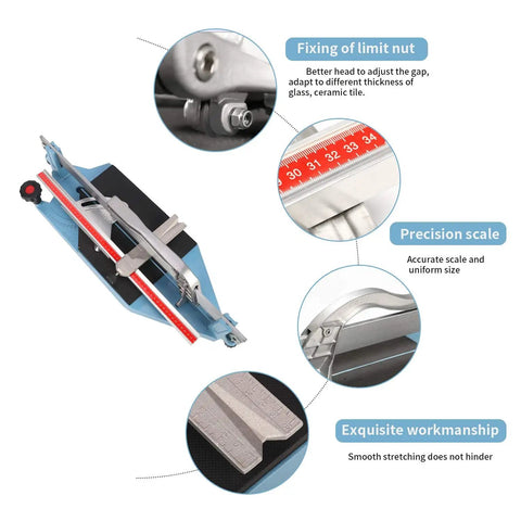 Heavy Duty Manual Tile Cutter 630mm 25 Inch for wall and floor ceramic porcelain tiles, precision scale and limit nut feature