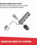 Creative Builder STEM Kit showing patented snap-fit construction pieces with white background