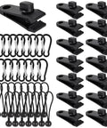 Heavy Duty Tarp Clips 45 Piece Set With Elastic Rope And Lock Grip Clamps For Tent Tie Downs And Pool Cover Tough As Nails Security
