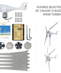 Wind Turbine Wheel Hub And Cap Kit With 3 Blades For Horizontal Turbines DIY Friendly Windmill Accessories 100W To 1000W Includes Screws And Nuts Compatible With 17mm Shaft Durable Metal Hub Cap For Easy Install
