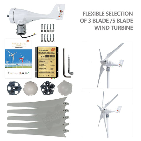 Wind Turbine Wheel Hub And Cap Kit With 3 Blades For Horizontal Turbines DIY Friendly Windmill Accessories 100W To 1000W Includes Screws And Nuts Compatible With 17mm Shaft Durable Metal Hub Cap For Easy Install