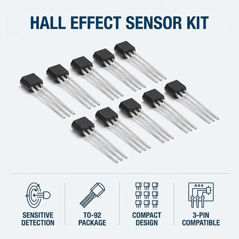 Heavy Duty Pack Of Ten Rock Solid Hall Effect Sensors With Oh49E And Ss49E Compatibility For Pro Industrial Workflows and Smooth Scientific Setups That Just Hit The Spot Every Time in TO-92 package.