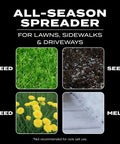 Turf Builder EdgeGuard Mini Broadcast Spreader For Lawns, Spreads Grass Seed Fertilizer And Salt Like A Pro, coverage options