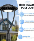 Beast Mode Bright Adjustable 60W 80W 100W LED Post Top Light With Photocell 14000 LM 5000K featuring SMD3030 LED chips
