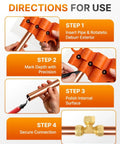 Instructions for use of Slick 17 Piece Plumbing Kit With Depth Gauge And Pipe Deburring Tool for Sharkbite fittings.