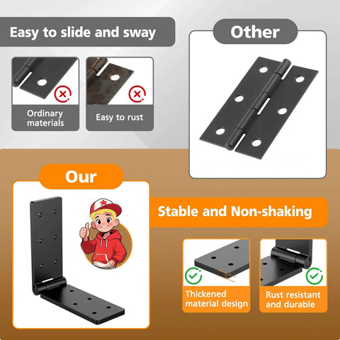 Killer Heavy Duty Gate Hinges With Screws Double Layer Steel Door Hardware Built Like A Tank Open Smooth As Butter For Your Backyard Setup And Handle The Daily Grind Like A Champ Today comparison image