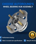 Rear Wheel Hub And Bearing Assembly 512178 For Honda Accord 1998 1999 2000 2001 2002 2.3L With ABS Four Lug Flange Diameter 5.98 Inches Bolt Circle 4.5 Inches Replacement Part Ready To Roll