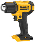 Cordless Heat Gun With LED Light And Lock On Convenience, No Cord, All Power, Hits Up To 990 Fahrenheit, Roughly 42 Minutes Runtime Per Charge, Includes Flat And Hook Nozzle Attachments, Tool Only DCE530B displayed front view