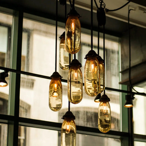 Dimmable T10 Amber LED Tubular Bulb 6W 60W Equivalent, Retro Edison Style Light, Warm White 2700K, E26 Medium Base