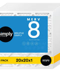 20x20x1 Air Filter MERV 8 MPR 600 12 Pack for HVAC Furnace Universal Fit with packaging visible