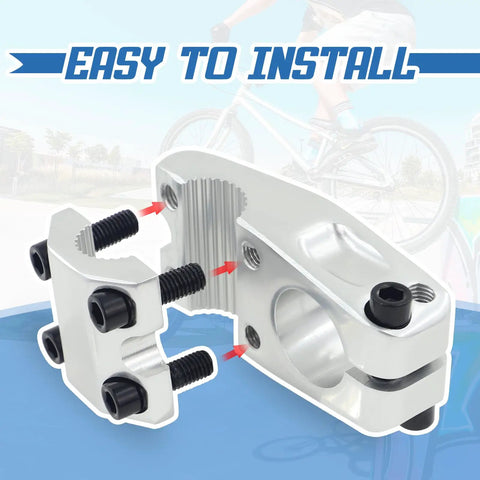 Aluminum Alloy Bike Stem For BMX And Fixed Gear Riders Beefed Up Handlebar Clamp Fits 22.2mm And 28.8mm Steerer 95mm Long Lightweight Bright Silver Finish Durable High Strength Construction Easy Install