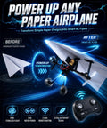 Electric RC Paper Airplane Kit With Gyro Stabilizer Dual Propellers And Foldable Micro Fixed Wing Design Two Point Four GHz Remote Control Flying Plane transformation display