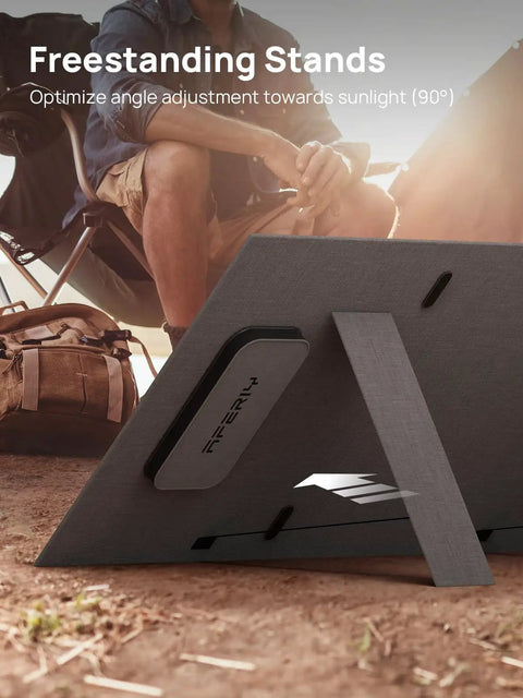 Freestanding stand for Top Shelf Portable Power Station Featuring 2048 Wh Heavy Duty Battery Bank and 3000 W Instant Output on uneven terrain.