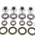 Trailer Wheel Hub Kit 4 Pack For 5200 And 6000 LB Axles Beefed Up Cr Steel Alloy Bearings with seals and cotter pins