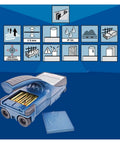Professional Wall Scanner And Stud Finder With Dead On Depth Tracking Rebar Wire Pipe Sensor And Quick Layout Tool For Hardworking Contractors Handling Any Job No Sweat At All showing battery compartment and interface.