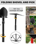 Heavy Duty 26oz Rockhounding Kit 12-Inch Folding Multitool Shovel with adjustable angle for rockhounding and soil loosening